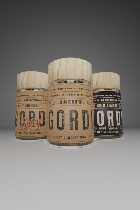 Chimichurri -Original Argentinian Sauce- "Gordi"- 80ml -Classic/Spicy/Olive Oil - Argentina Premium