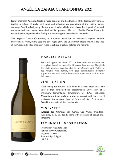 Angelica Zapata Chardonnay Alta 2021