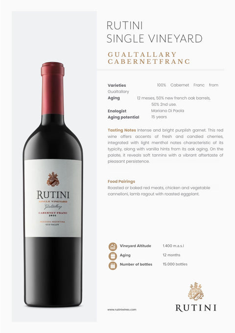 Rutini S.V. Cabernet Franc Gualtallary 2019