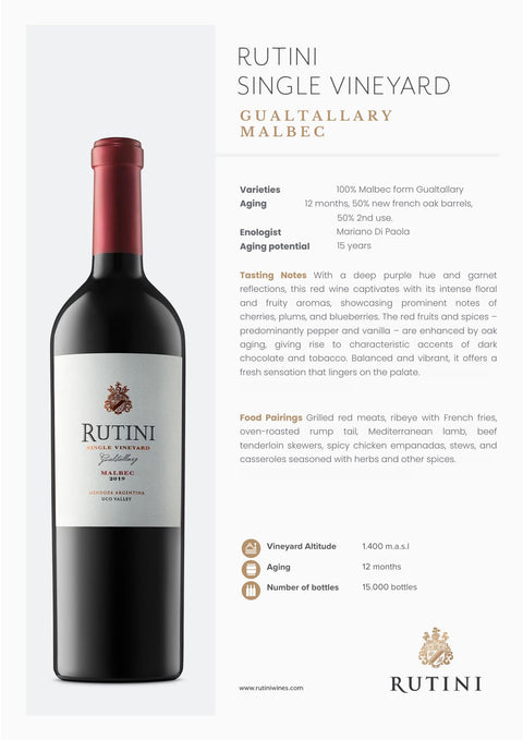 Rutini S.V. Malbec Gualtallary 2021