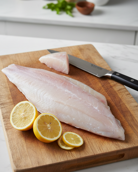 Frozen Barramundi Boneless Fillet, Skin On (1 large fillet)