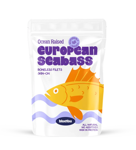 Frozen Seabass Boneless Fillets, Skin On (Pack of 4)