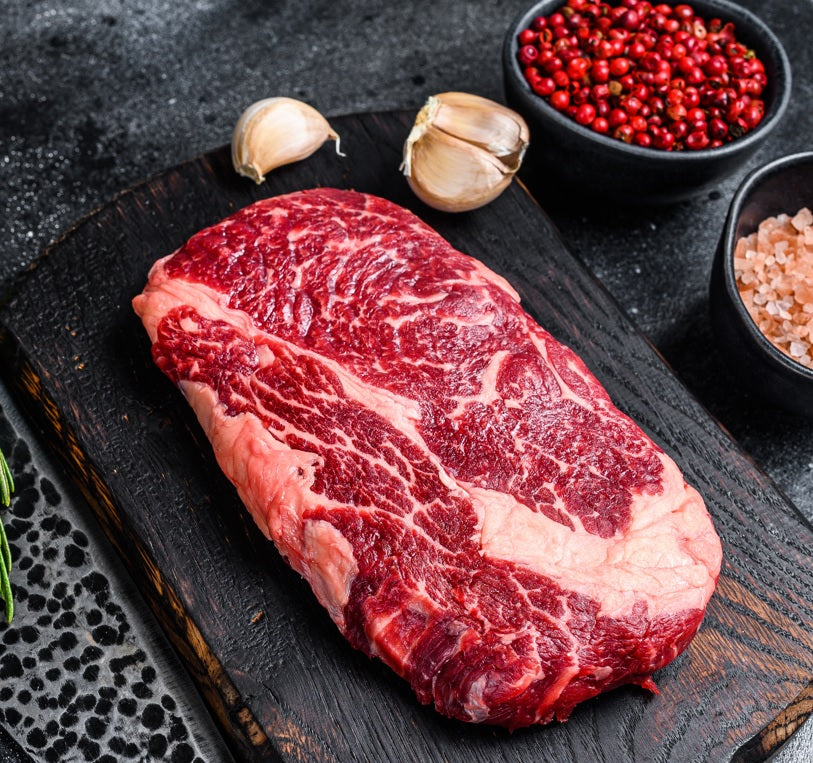 Black Angus Grass-Fed Frozen Ribeye (Marble Score 5+) 